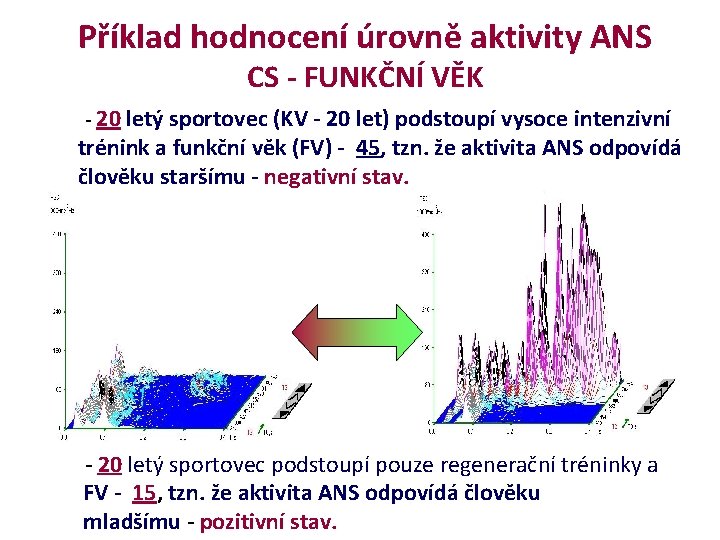 Příklad hodnocení úrovně aktivity ANS CS - FUNKČNÍ VĚK - 20 letý sportovec (KV