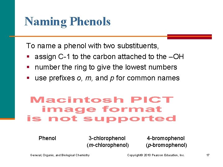 Naming Phenols To name a phenol with two substituents, § assign C-1 to the