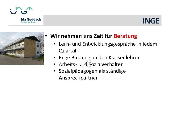 INGE • Wir nehmen uns Zeit für Beratung • Lern- und Entwicklungsgespräche in jedem