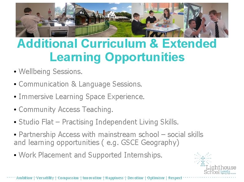 Additional Curriculum & Extended Learning Opportunities • Wellbeing Sessions. • Communication & Language Sessions.