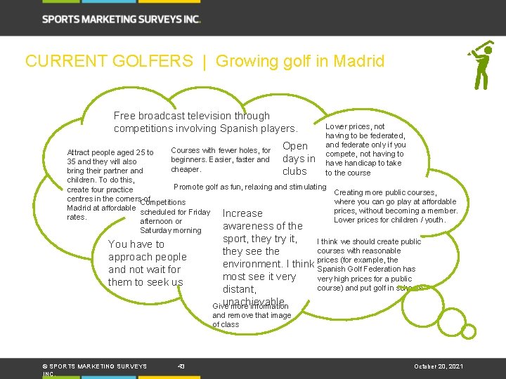 CURRENT GOLFERS | Growing golf in Madrid Free broadcast television through competitions involving Spanish