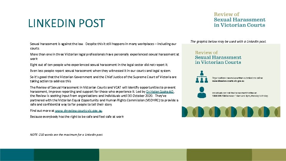 LINKEDIN POST Sexual harassment is against the law. Despite this it still happens in