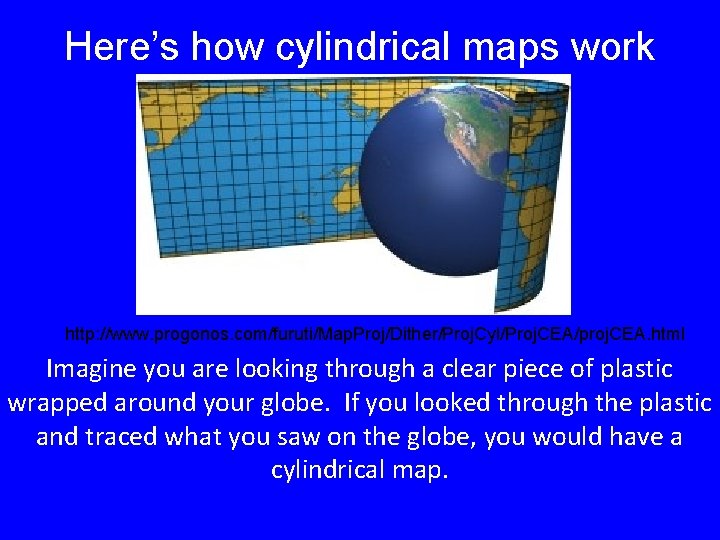 Here’s how cylindrical maps work http: //www. progonos. com/furuti/Map. Proj/Dither/Proj. Cyl/Proj. CEA/proj. CEA. html