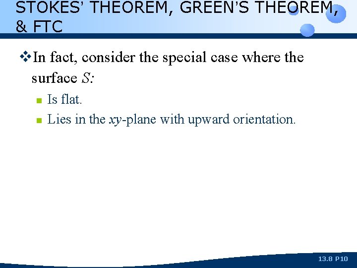 STOKES’ THEOREM, GREEN’S THEOREM, & FTC v. In fact, consider the special case where