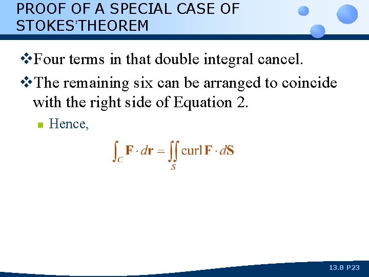 PROOF OF A SPECIAL CASE OF STOKES’THEOREM v. Four terms in that double integral