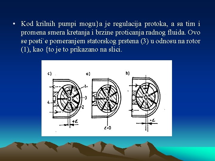  • Kod krilnih pumpi mogu}a je regulacija protoka, a sa tim i promena