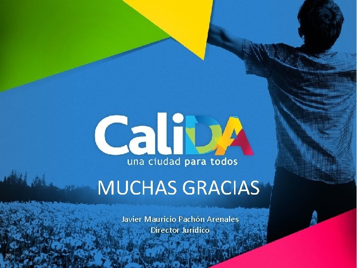 MUCHAS GRACIAS Javier Mauricio Pachón Arenales Director Jurídico 26 