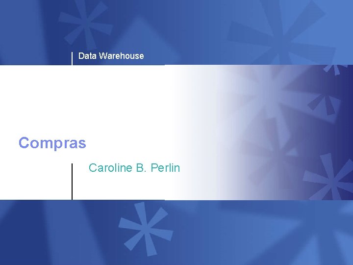 Data Warehouse Compras Caroline B. Perlin 