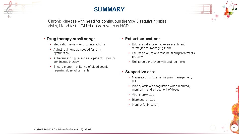 SUMMARY Chronic disease with need for continuous therapy & regular hospital visits, blood tests,