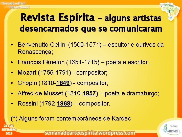 Revista Espírita – alguns artistas desencarnados que se comunicaram • Benvenutto Cellini (1500 -1571)