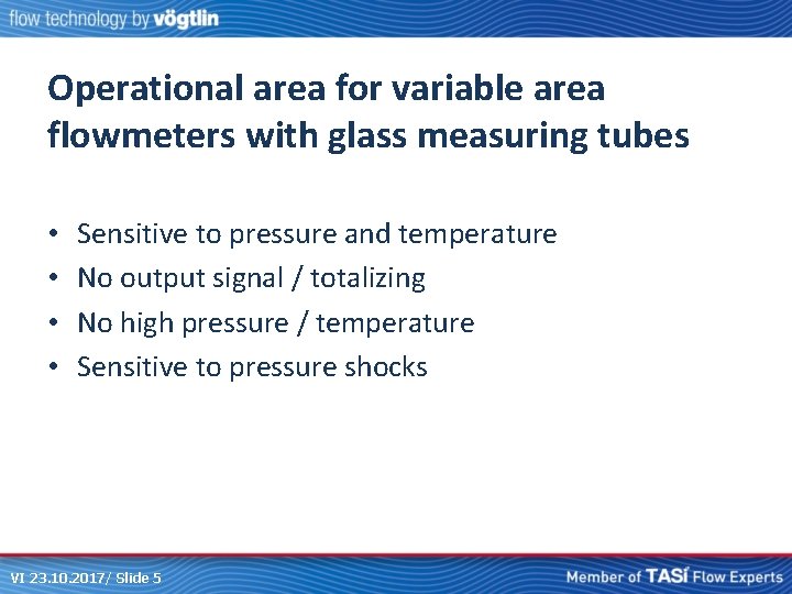 VI 23 10 2017 Slide 1 Variable Area