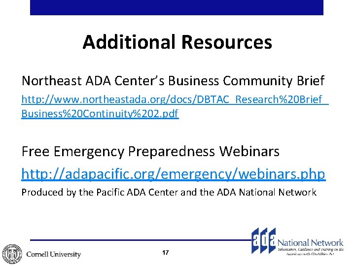 ADA Trainer Network Module 5 h Emergency Response