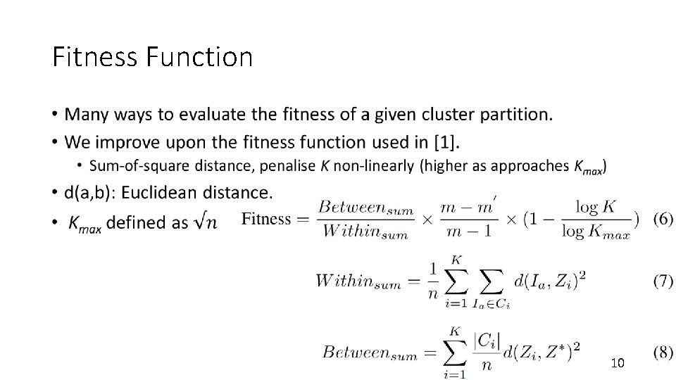 Fitness Function • 10 