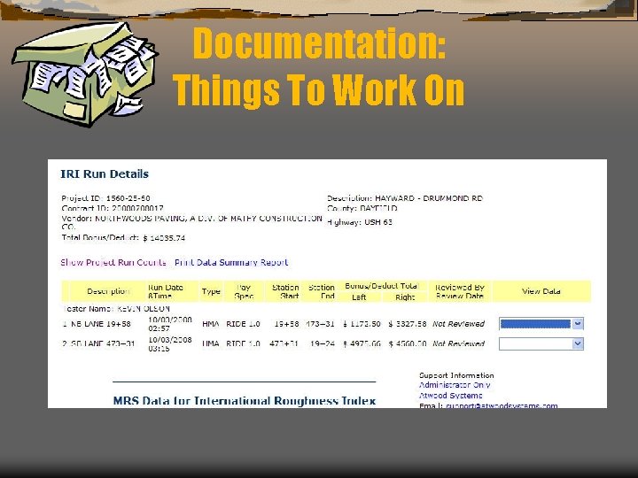 Documentation: Things To Work On 