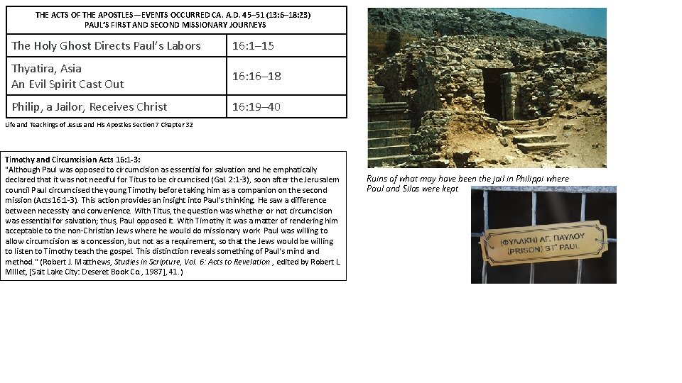 THE ACTS OF THE APOSTLES—EVENTS OCCURRED CA. A. D. 45– 51 (13: 6– 18:
