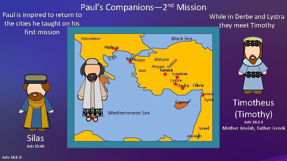Paul’s Companions— 2 nd Mission Paul is inspired to return to the cities he