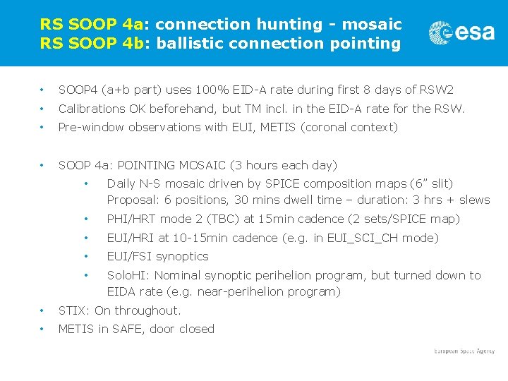 RS SOOP 4 a: connection hunting - mosaic RS SOOP 4 b: ballistic connection