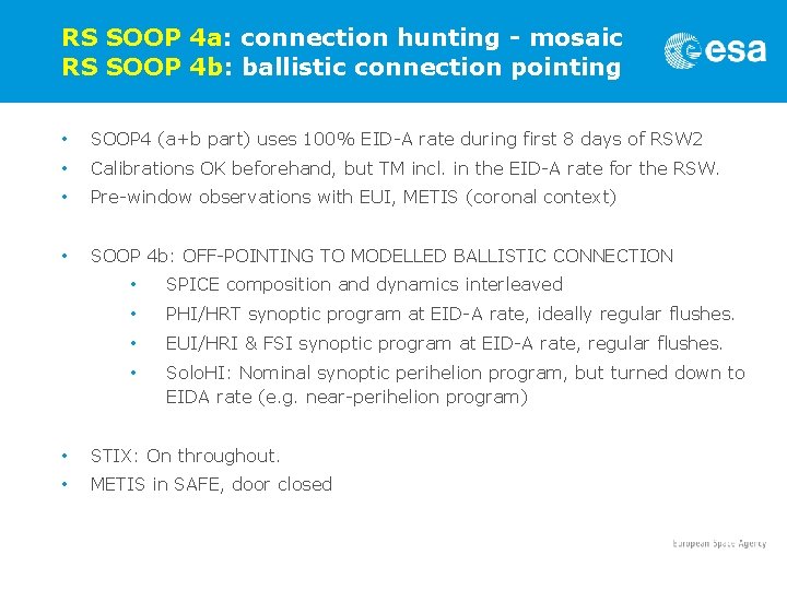 RS SOOP 4 a: connection hunting - mosaic RS SOOP 4 b: ballistic connection