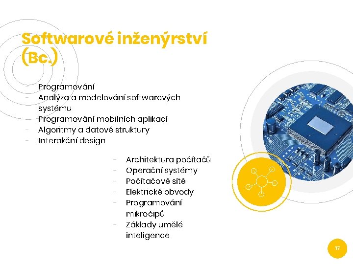 Softwarové inženýrství (Bc. ) - Programování Analýza a modelování softwarových systému Programování mobilních aplikací