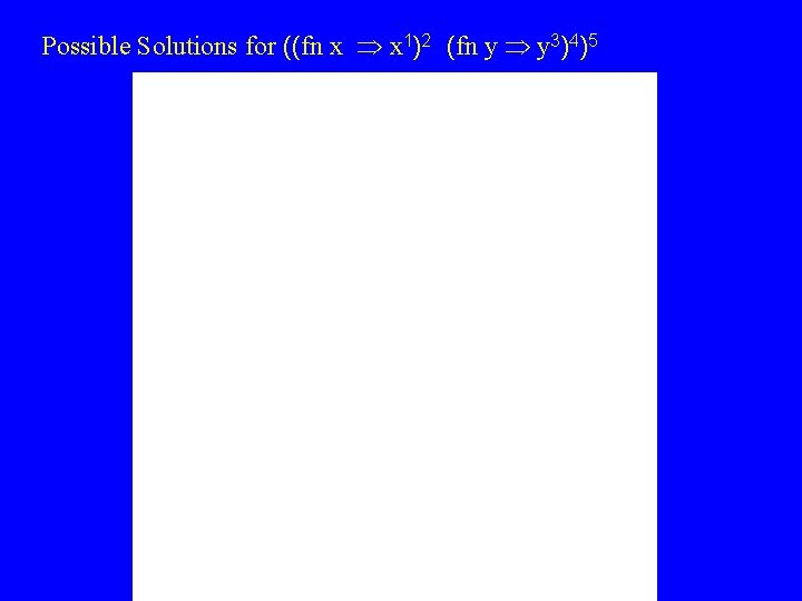 Possible Solutions for ((fn x x 1)2 (fn y y 3)4)5 