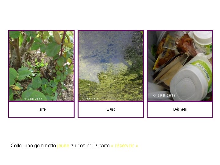 Terre Eaux Coller une gommette jaune au dos de la carte « réservoir »