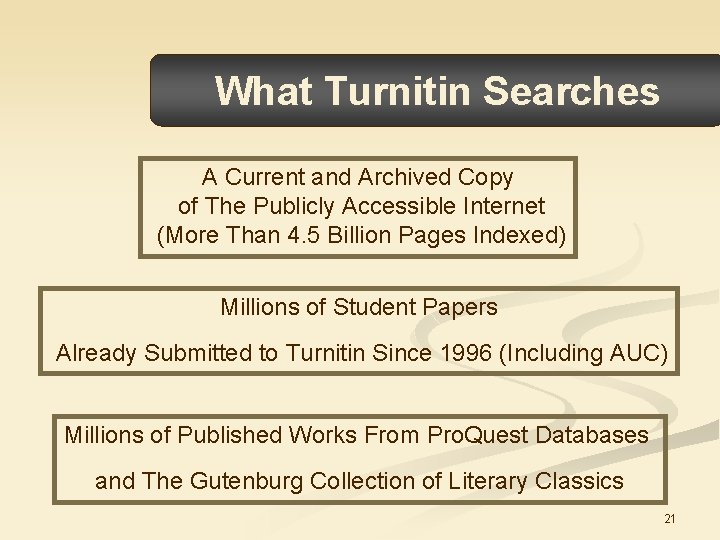 What Turnitin Searches A Current and Archived Copy of The Publicly Accessible Internet (More