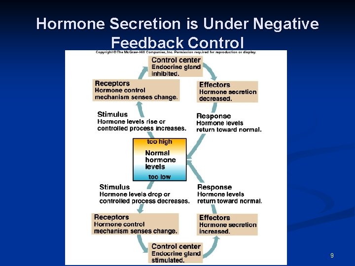 Hormone Secretion is Under Negative Feedback Control 9 