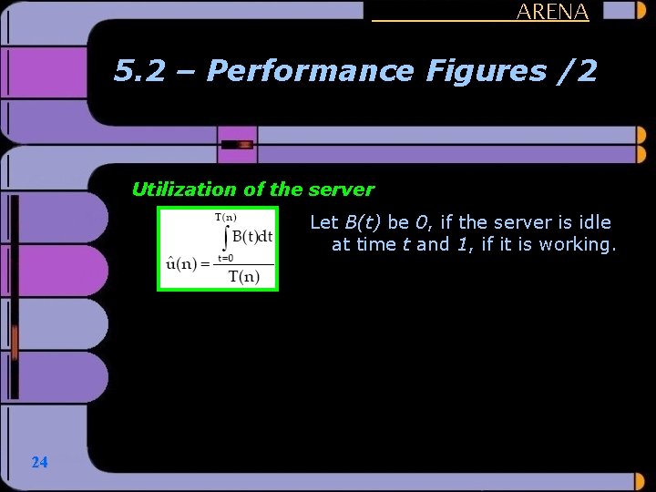 ARENA 5. 2 – Performance Figures /2 Utilization of the server Let B(t) be