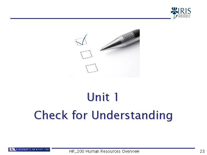 Unit 1 – Check for Understanding Unit 1 Check for Understanding HR_200 Human Resources