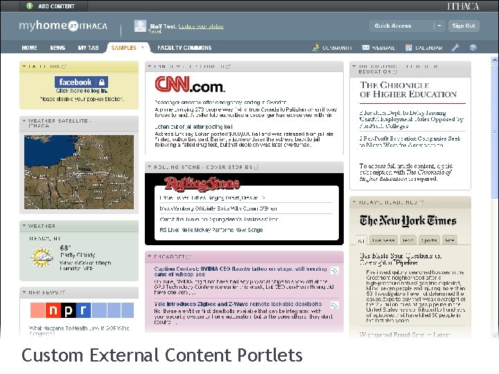 Custom External Content Portlets 