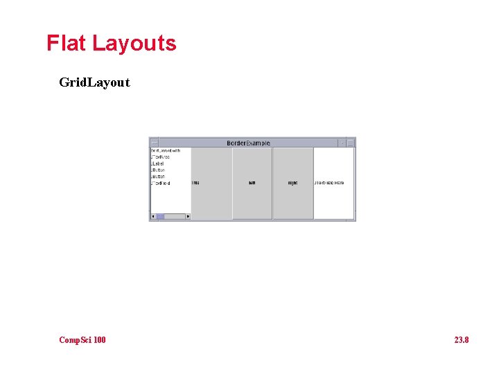 Flat Layouts Grid. Layout Comp. Sci 100 23. 8 