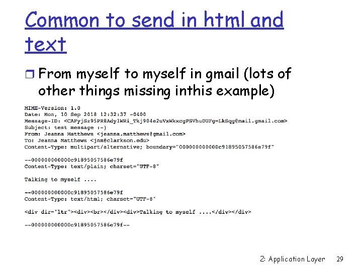 Common to send in html and text r From myself to myself in gmail