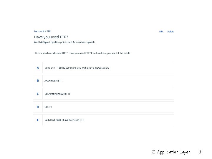 2: Application Layer 3 