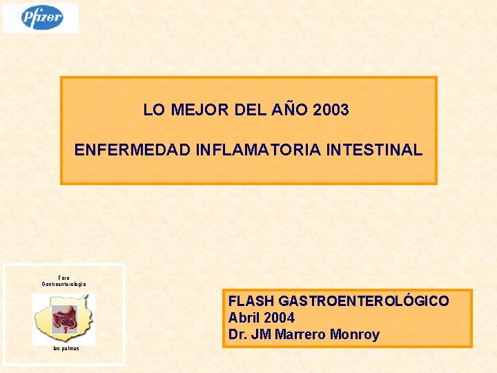 LO MEJOR DEL AÑO 2003 ENFERMEDAD INFLAMATORIA INTESTINAL Foro Gastroenterología FLASH GASTROENTEROLÓGICO Abril 2004