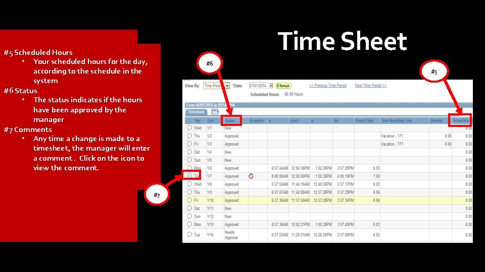 Time Sheet #5 Scheduled Hours • Your scheduled hours for the day, according to Time Sheet #5 Scheduled Hours • Your scheduled hours for the day, according to