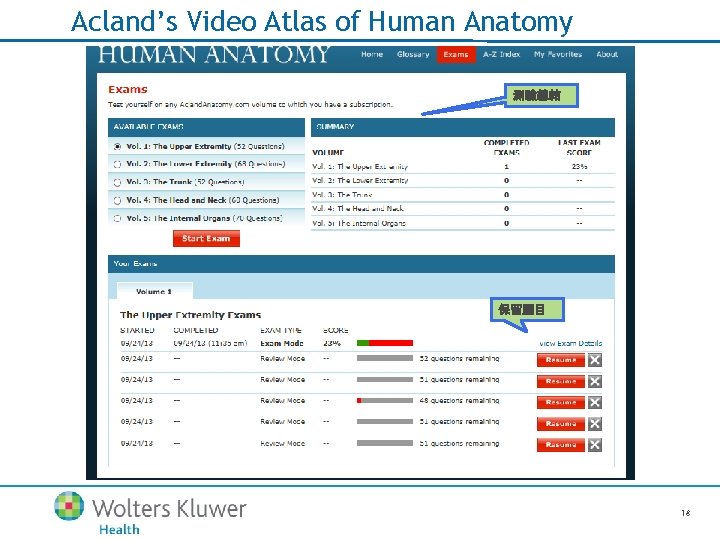 Acland’s Video Atlas of Human Anatomy 測驗總結 保留題目 18 