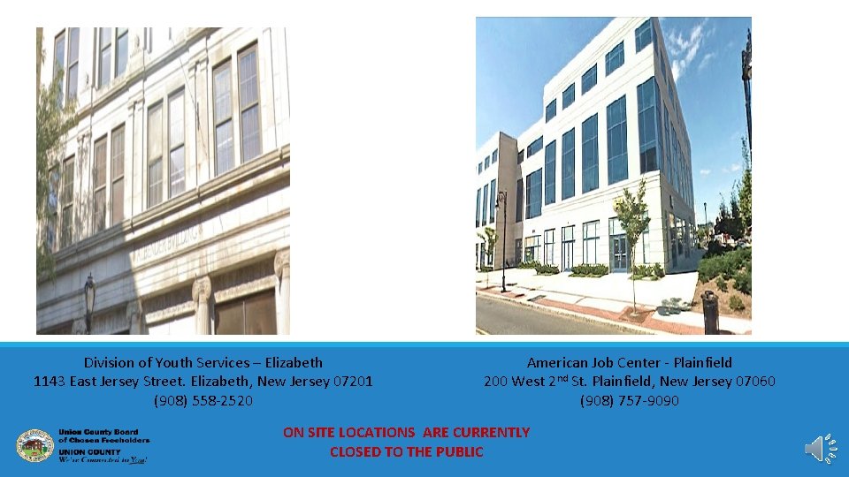 Division of Youth Services – Elizabeth 1143 East Jersey Street. Elizabeth, New Jersey 07201 Division of Youth Services – Elizabeth 1143 East Jersey Street. Elizabeth, New Jersey 07201