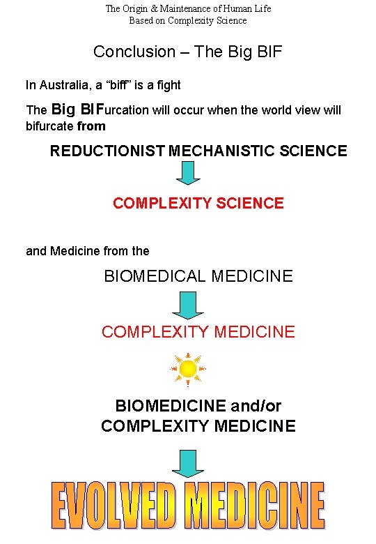 The Origin & Maintenance of Human Life Based on Complexity Science Conclusion – The The Origin & Maintenance of Human Life Based on Complexity Science Conclusion – The