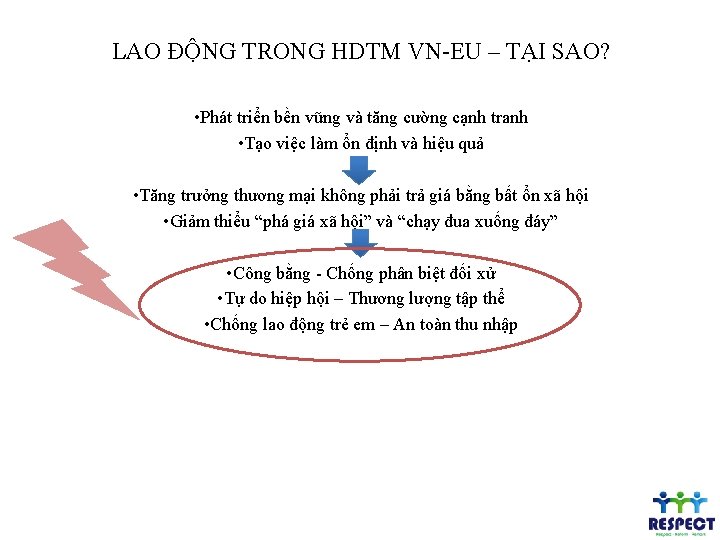 LAO ĐỘNG TRONG HDTM VN-EU – TẠI SAO? • Phát triển bền vững và