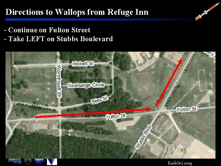 Directions to Wallops from Refuge Inn - Continue on Fulton Street - Take LEFT