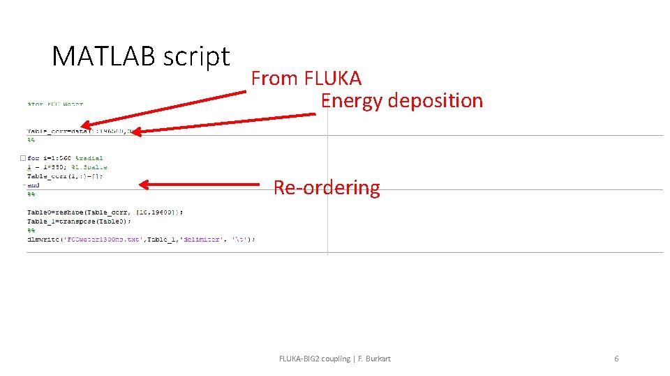 Coupling between FLUKA and BIG 2 Workshop on