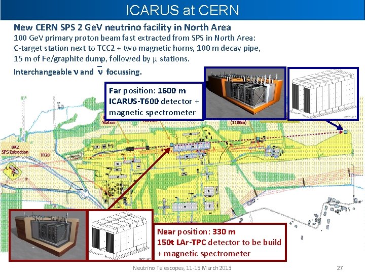 ICARUS at CERN New CERN SPS 2 Ge. V neutrino facility in North Area