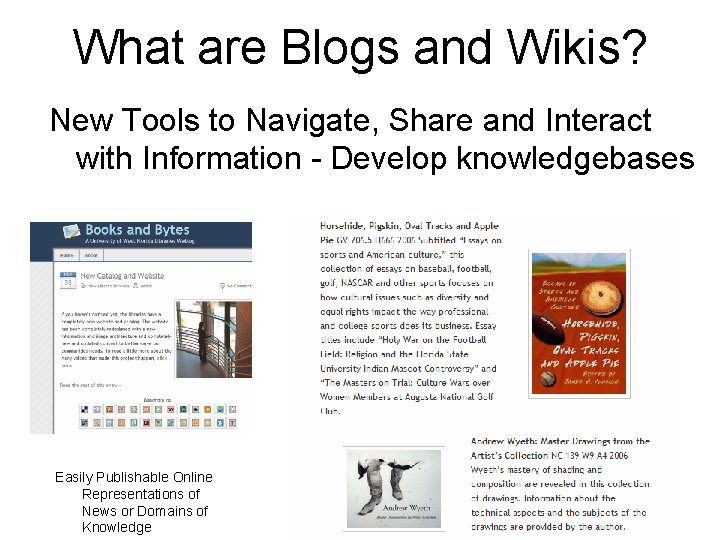 What are Blogs and Wikis? New Tools to Navigate, Share and Interact with Information