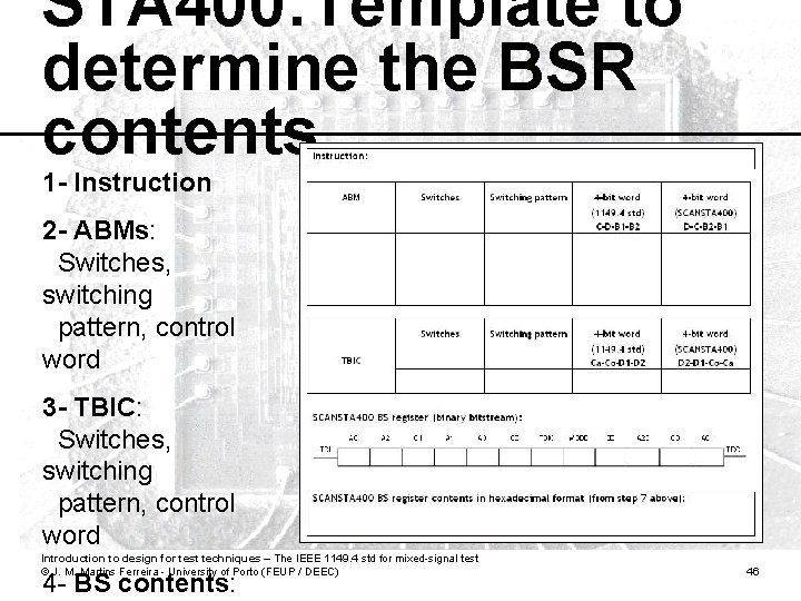 STA 400: Template to determine the BSR contents 1 - Instruction 2 - ABMs: