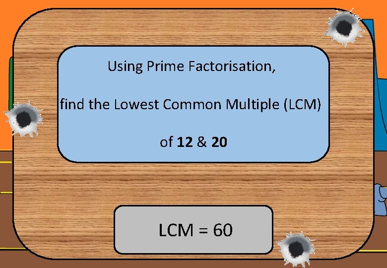 Using Prime Factorisation, find the Lowest Common Multiple (LCM) of 12 & 20 LCM