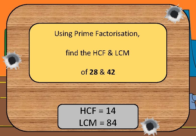 Using Prime Factorisation, find the HCF & LCM of 28 & 42 HCF =