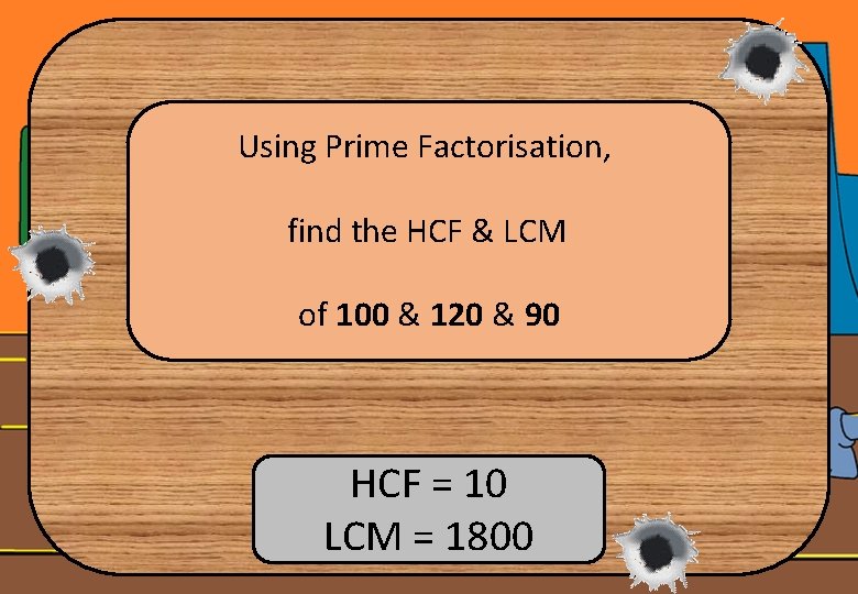 Using Prime Factorisation, find the HCF & LCM of 100 & 120 & 90