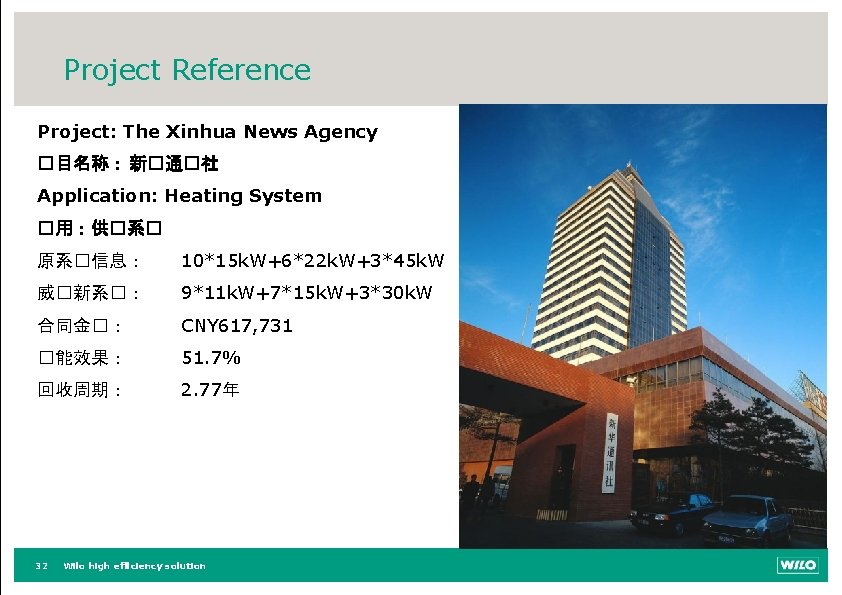 Project Reference Project: The Xinhua News Agency �目名称： 新�通�社 Application: Heating System �用：供�系� 原系�信息：