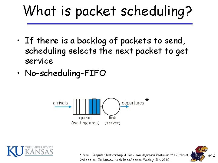 What is packet scheduling? • If there is a backlog of packets to send, What is packet scheduling? • If there is a backlog of packets to send,