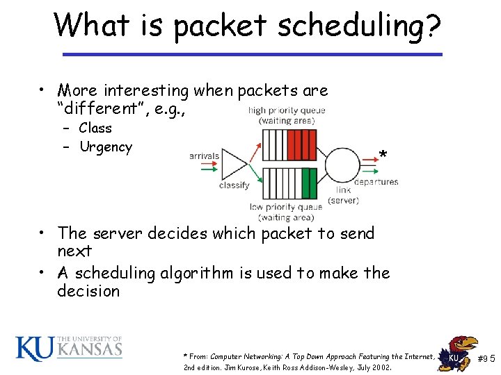 What is packet scheduling? • More interesting when packets are “different”, e. g. , What is packet scheduling? • More interesting when packets are “different”, e. g. ,